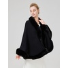 image:imageBEAUTELICATE Faux Fur Wrap Shawl Stole Women Wedding Bridal Evening Shawl Ladies Stole Winter Evening PartyBlack