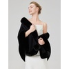 image:imageBEAUTELICATE Faux Fur Wrap Shawl Stole Women Wedding Bridal Evening Shawl Ladies Stole Winter Evening PartyBlack