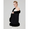 image:imageBEAUTELICATE Faux Fur Wrap Shawl Stole Women Wedding Bridal Evening Shawl Ladies Stole Winter Evening PartyBlack