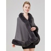 image:imageBEAUTELICATE Faux Fur Wrap Shawl Stole Women Wedding Bridal Evening Shawl Ladies Stole Winter Evening PartyGray