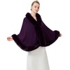 image:imageBEAUTELICATE Faux Fur Wrap Shawl Stole Women Wedding Bridal Evening Shawl Ladies Stole Winter Evening PartyPurple