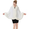 image:imageBEAUTELICATE Faux Fur Wrap Shawl Stole Women Wedding Bridal Evening Shawl Ladies Stole Winter Evening PartyWhite