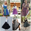 image:imageBEAUTELICATE Women 100 Cotton Skirt 3 Tiered ALine Retro Medieval SkirtBlack30 Length