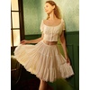 image:imageBEAUTELICATE Women 100 Cotton Skirt 3 Tiered ALine Retro Medieval SkirtIvory22 Length