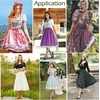image:imageBEAUTELICATE Women 100 Cotton Skirt 3 Tiered ALine Retro Medieval SkirtIvory30 Length