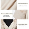 image:imageBEAUTELICATE Women Faux Fur Shawl Winter Wrap Sleeveless Coat Cape with Fur Trim Cardigan CloakBeige