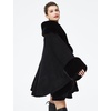 image:imageBEAUTELICATE Women Faux Fur Shawl Winter Wrap Sleeveless Coat Cape with Fur Trim Cardigan CloakBlack