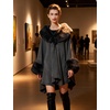 image:imageBEAUTELICATE Women Faux Fur Shawl Winter Wrap Sleeveless Coat Cape with Fur Trim Cardigan CloakDark Grey