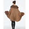 image:imageBEAUTELICATE Women Faux Fur Shawl Winter Wrap Sleeveless Coat Cape with Fur Trim Cardigan CloakKhaki