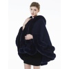 image:imageBEAUTELICATE Women Knit Cape Coat Knitted Hooded Cloak Poncho with Fur Trims Faux Fur ShawlDark Blue