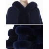 image:imageBEAUTELICATE Women Knit Cape Coat Knitted Hooded Cloak Poncho with Fur Trims Faux Fur ShawlDark Blue