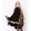 image:imageFaux Fur Shawl Hooded Cape Wrap Stole Shrug Bridal Winter Wedding with HookBlack