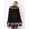 image:imageFaux Fur Shawl Hooded Cape Wrap Stole Shrug Bridal Winter Wedding with HookBlack