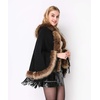 image:imageFaux Fur Shawl Hooded Cape Wrap Stole Shrug Bridal Winter Wedding with HookBlack