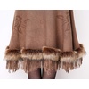 image:imageFaux Fur Shawl Hooded Cape Wrap Stole Shrug Bridal Winter Wedding with HookKhaki