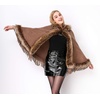 image:imageFaux Fur Shawl Hooded Cape Wrap Stole Shrug Bridal Winter Wedding with HookKhaki