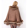 image:imageFaux Fur Shawl Hooded Cape Wrap Stole Shrug Bridal Winter Wedding with HookKhaki