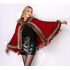 image:imageFaux Fur Shawl Hooded Cape Wrap Stole Shrug Bridal Winter Wedding with HookRed
