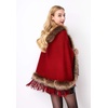 image:imageFaux Fur Shawl Hooded Cape Wrap Stole Shrug Bridal Winter Wedding with HookRed
