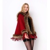 image:imageFaux Fur Shawl Hooded Cape Wrap Stole Shrug Bridal Winter Wedding with HookRed