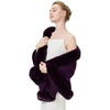 image:imageBEAUTELICATE Faux Fur Wrap Shawl Stole Women Wedding Bridal Evening Shawl Ladies Stole Winter Evening PartyPurple