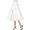 image:imageBEAUTELICATE Women 100 Cotton Skirt 3 Tiered ALine Retro Medieval SkirtIvory30 Length