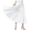 image:imageBEAUTELICATE Women 100 Cotton Skirt 3 Tiered ALine Retro Medieval SkirtIvory35 Length