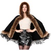 image:imageFaux Fur Shawl Hooded Cape Wrap Stole Shrug Bridal Winter Wedding with HookBlack