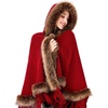 image:imageFaux Fur Shawl Hooded Cape Wrap Stole Shrug Bridal Winter Wedding with HookRed
