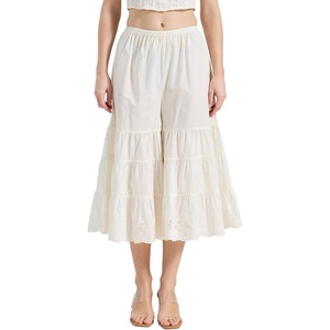 image:imageBEAUTELICATE Bloomers for Women 100 Cotton Wide Leg Half Slip Lace Trim Vintage Pettipants UnderdressCream