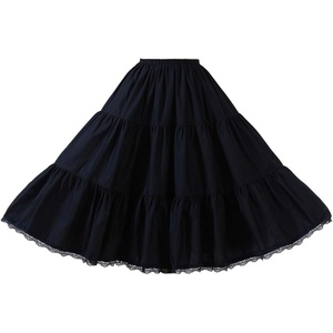 image:imageBEAUTELICATE Women 100 Cotton Skirt 3 Tiered ALine Retro Medieval SkirtBlack22 Length