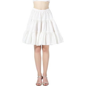 image:imageBEAUTELICATE Women 100 Cotton Skirt 3 Tiered ALine Retro Medieval SkirtIvory22 Length