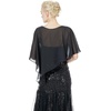 image:imageBEAUTELICATE Asymmetrical Capelets Chiffon Capes Wedding Bridal Shawls Wraps For Women Evening DressBlack