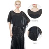 image:imageBEAUTELICATE Asymmetrical Capelets Chiffon Capes Wedding Bridal Shawls Wraps For Women Evening DressBlack