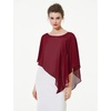 image:imageBEAUTELICATE Asymmetrical Capelets Chiffon Capes Wedding Bridal Shawls Wraps For Women Evening DressBurgundy