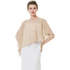 image:imageBEAUTELICATE Asymmetrical Capelets Chiffon Capes Wedding Bridal Shawls Wraps For Women Evening DressChampagne