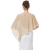 image:imageBEAUTELICATE Asymmetrical Capelets Chiffon Capes Wedding Bridal Shawls Wraps For Women Evening DressChampagne