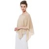 image:imageBEAUTELICATE Asymmetrical Capelets Chiffon Capes Wedding Bridal Shawls Wraps For Women Evening DressChampagne