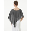 image:imageBEAUTELICATE Asymmetrical Capelets Chiffon Capes Wedding Bridal Shawls Wraps For Women Evening DressDark Grey