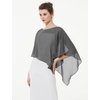 image:imageBEAUTELICATE Asymmetrical Capelets Chiffon Capes Wedding Bridal Shawls Wraps For Women Evening DressDark Grey