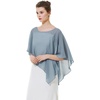 image:imageBEAUTELICATE Asymmetrical Capelets Chiffon Capes Wedding Bridal Shawls Wraps For Women Evening DressDusty Blue