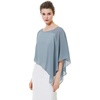 image:imageBEAUTELICATE Asymmetrical Capelets Chiffon Capes Wedding Bridal Shawls Wraps For Women Evening DressDusty Blue