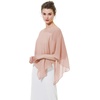 image:imageBEAUTELICATE Asymmetrical Capelets Chiffon Capes Wedding Bridal Shawls Wraps For Women Evening DressDusty Rose