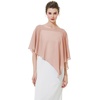 image:imageBEAUTELICATE Asymmetrical Capelets Chiffon Capes Wedding Bridal Shawls Wraps For Women Evening DressDusty Rose