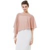 image:imageBEAUTELICATE Asymmetrical Capelets Chiffon Capes Wedding Bridal Shawls Wraps For Women Evening DressDusty Rose