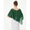 image:imageBEAUTELICATE Asymmetrical Capelets Chiffon Capes Wedding Bridal Shawls Wraps For Women Evening DressEmerald Green