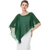 image:imageBEAUTELICATE Asymmetrical Capelets Chiffon Capes Wedding Bridal Shawls Wraps For Women Evening DressEmerald Green
