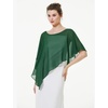 image:imageBEAUTELICATE Asymmetrical Capelets Chiffon Capes Wedding Bridal Shawls Wraps For Women Evening DressEmerald Green