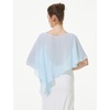 image:imageBEAUTELICATE Asymmetrical Capelets Chiffon Capes Wedding Bridal Shawls Wraps For Women Evening DressIce Blue