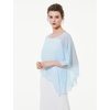 image:imageBEAUTELICATE Asymmetrical Capelets Chiffon Capes Wedding Bridal Shawls Wraps For Women Evening DressIce Blue